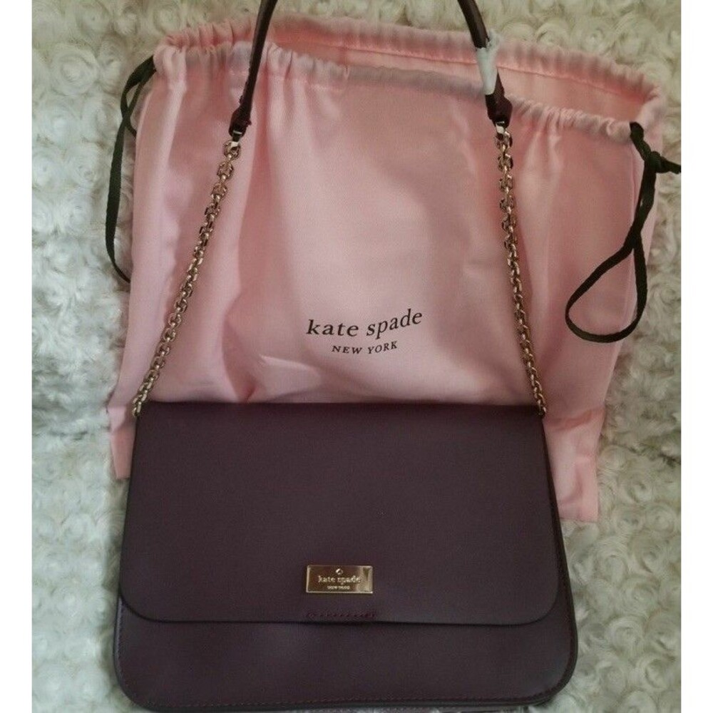 Kate Spade New York Putnam Drive Chain Shoulder Bag Purple Zip-Around Gold